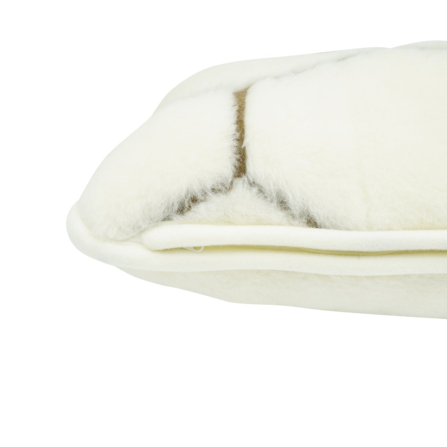 100% Cashmere Wool Pillow - Natural Hex Pattern Cream / White Colour - CasaFenix