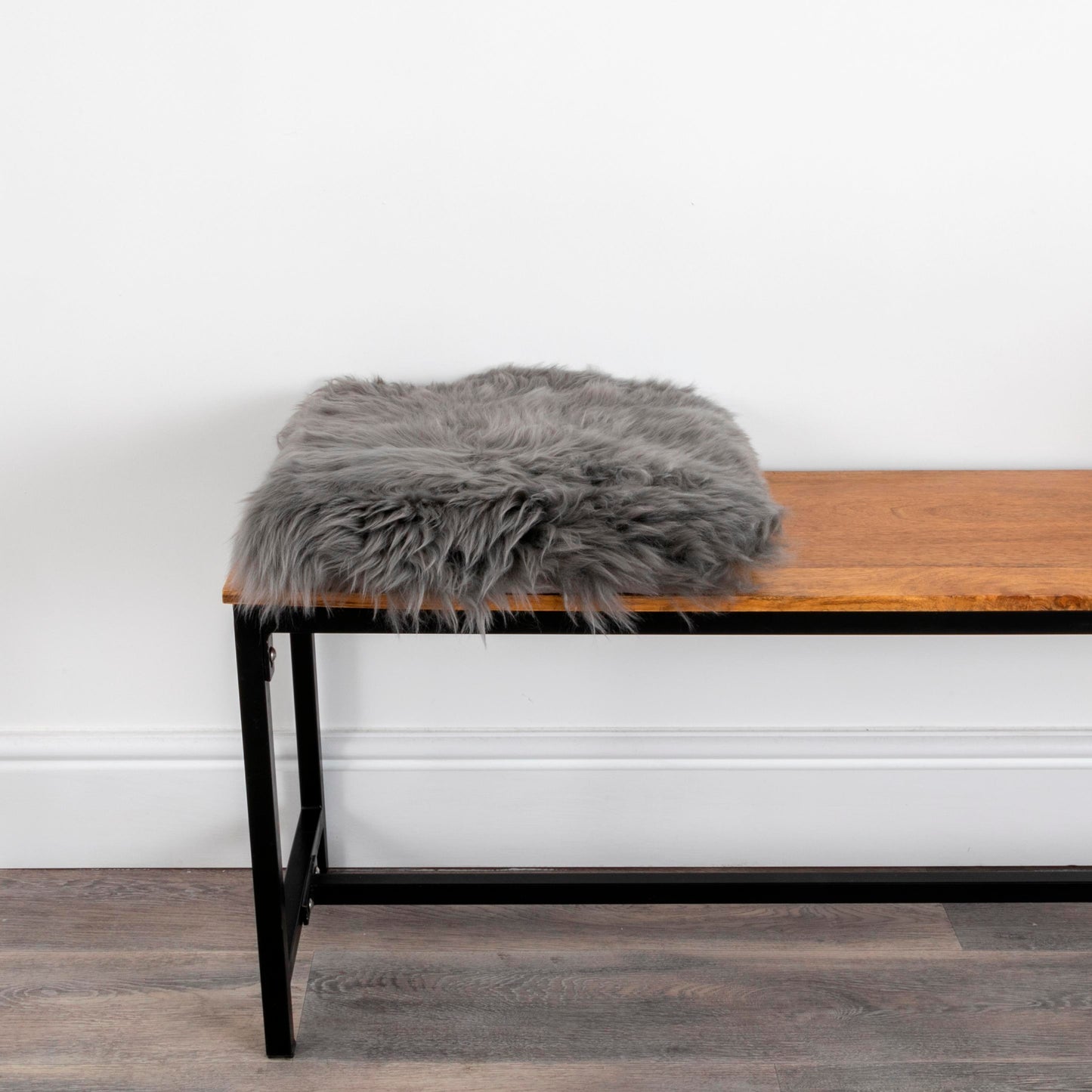 Grey Square Sheepskin Chair Pad - CasaFenix