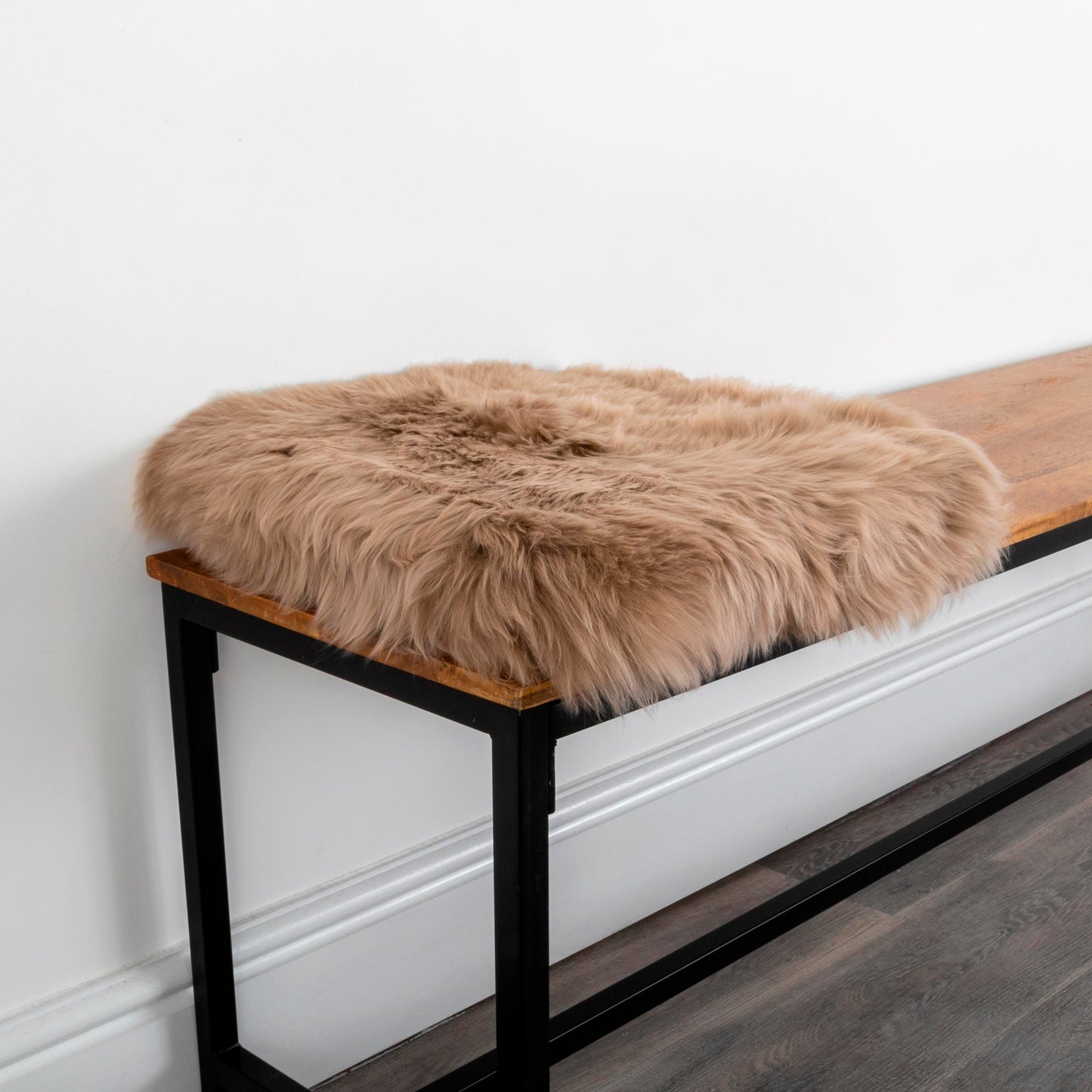 Light Brown Square Sheepskin Chair Pad - CasaFenix