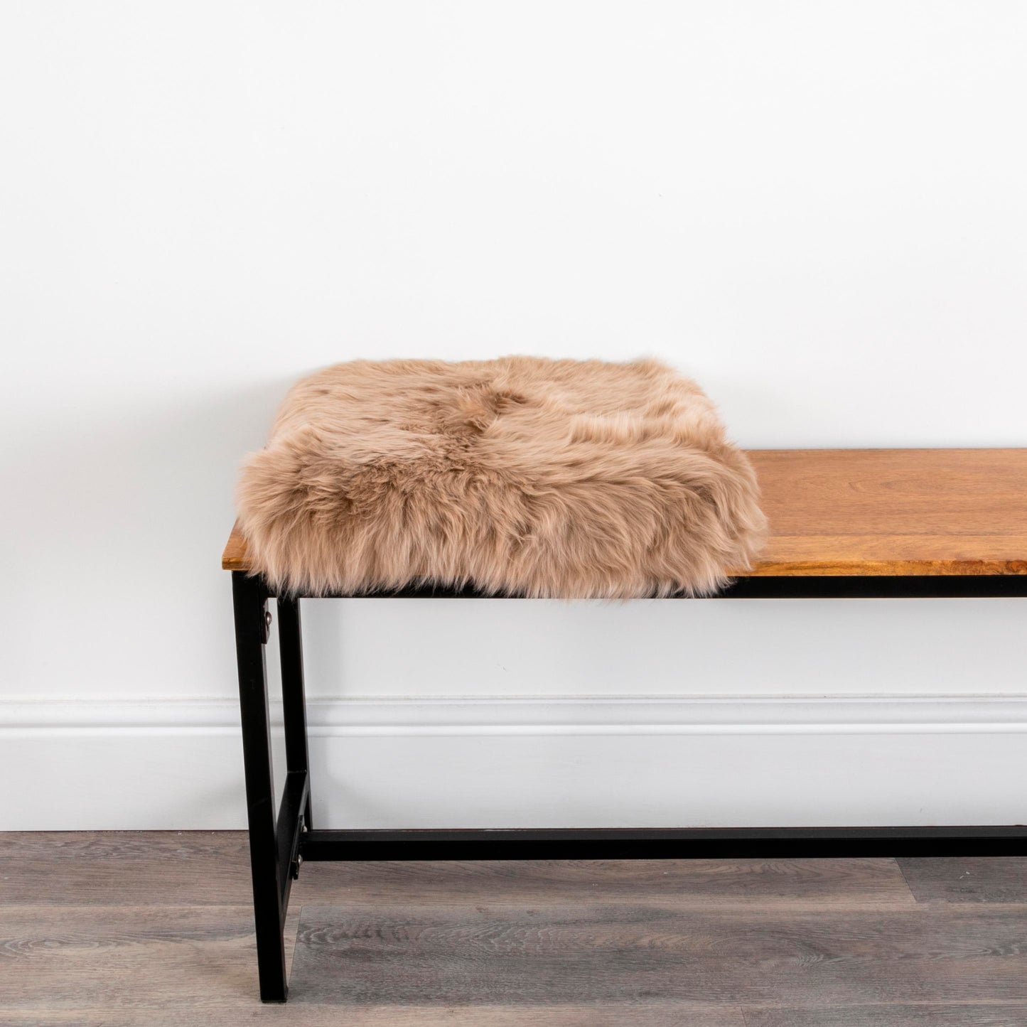 Light Brown Square Sheepskin Chair Pad - CasaFenix