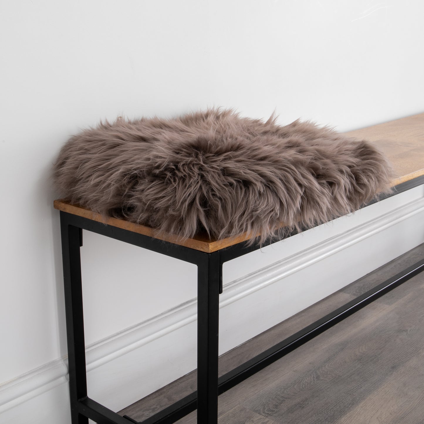 Taupe Square Sheepskin Chair Pad - CasaFenix