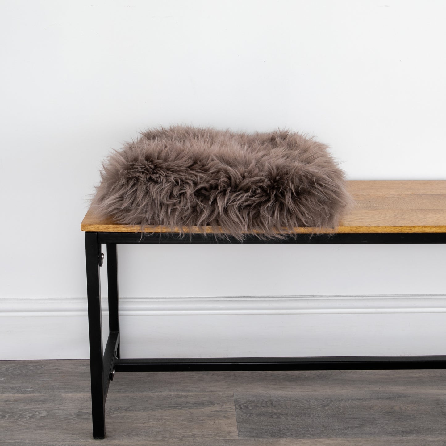 Taupe Square Sheepskin Chair Pad - CasaFenix