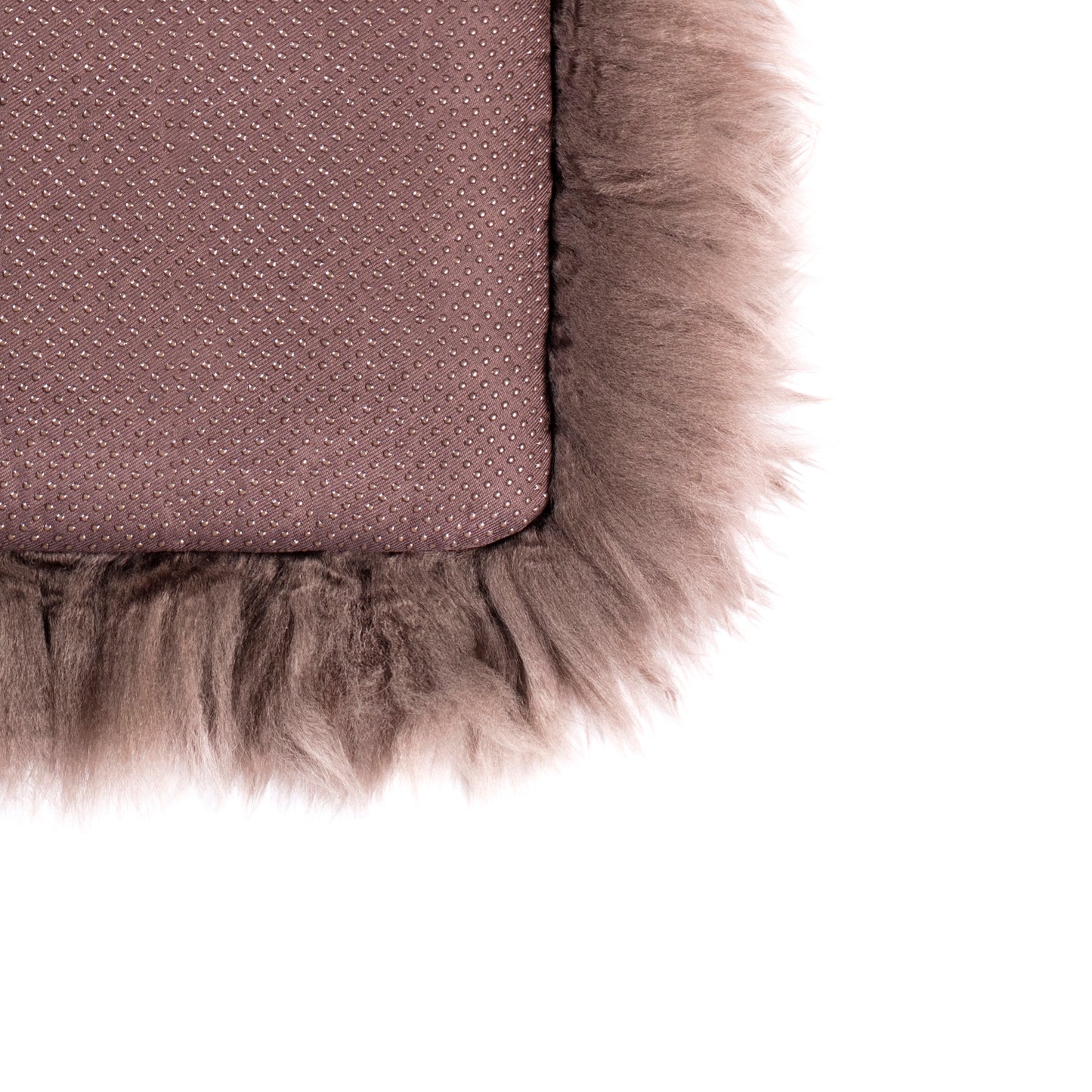 Taupe Round Sheepskin Chair Pad - CasaFenix