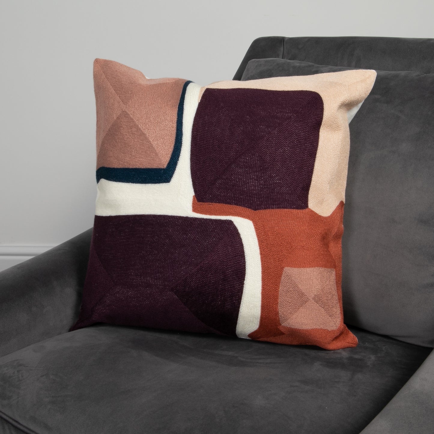 Purple Abstract Boho Cushion Cover CasaFenix