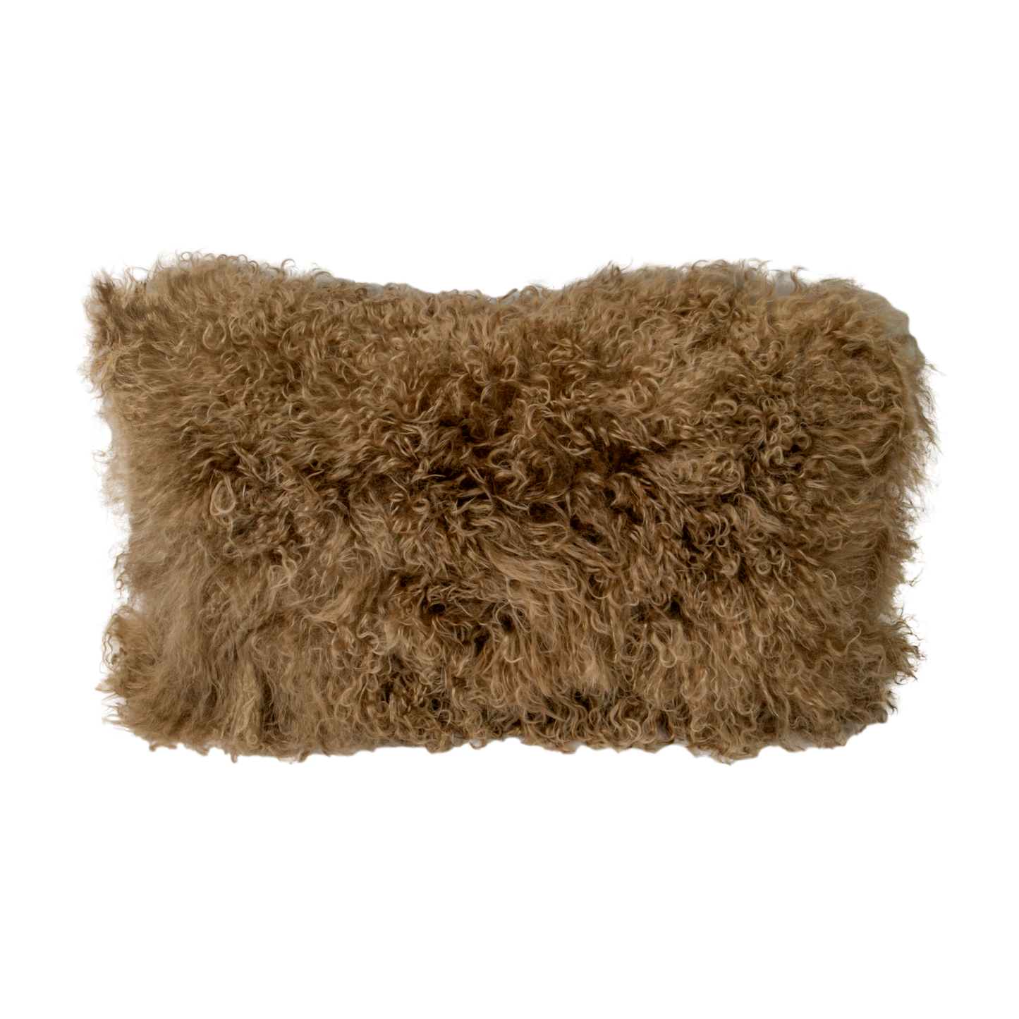 Light Brown Curly Sheepskin Cushion 30x50cm - CasaFenix