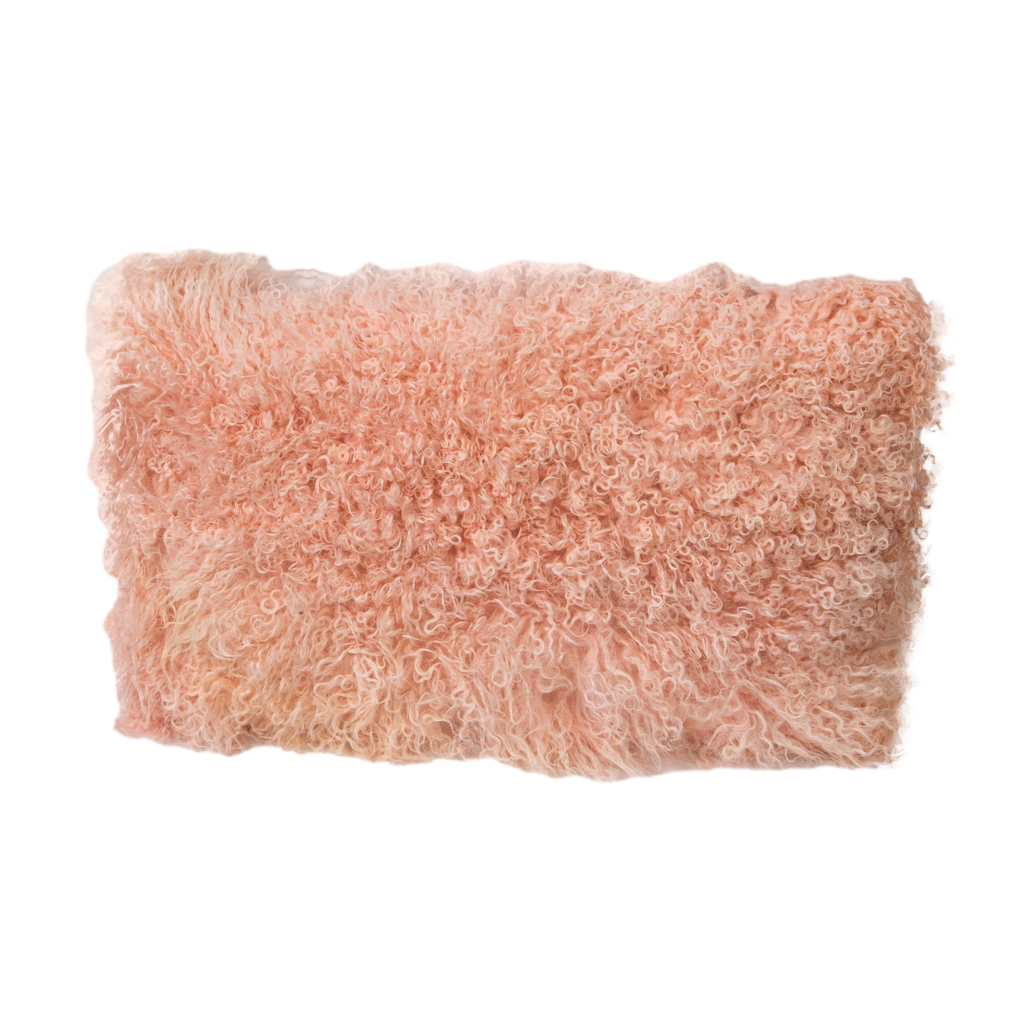 Pink Curly Sheepskin Cushion 30x50cm - CasaFenix