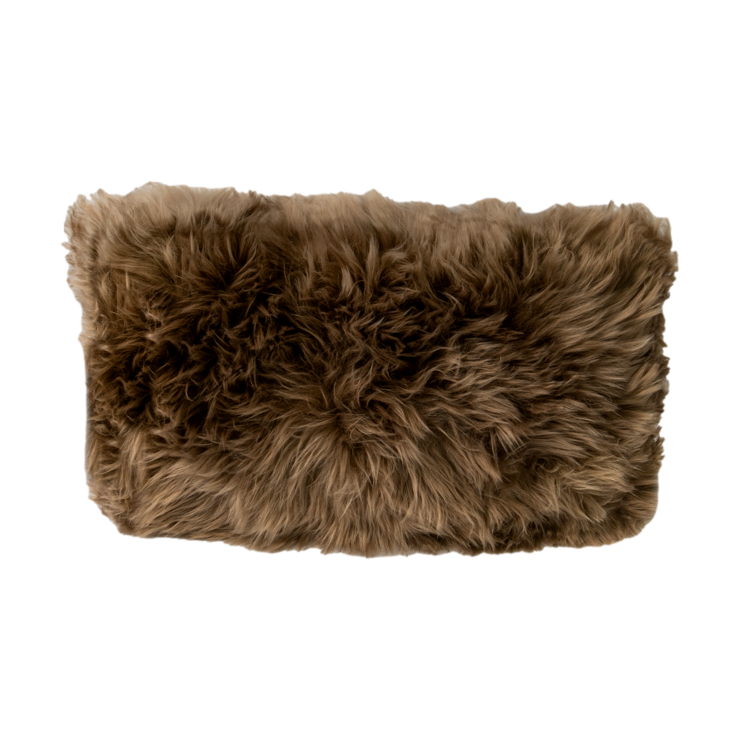 Light Brown Long Hair Sheepskin Cushion 30x50cm - CasaFenix