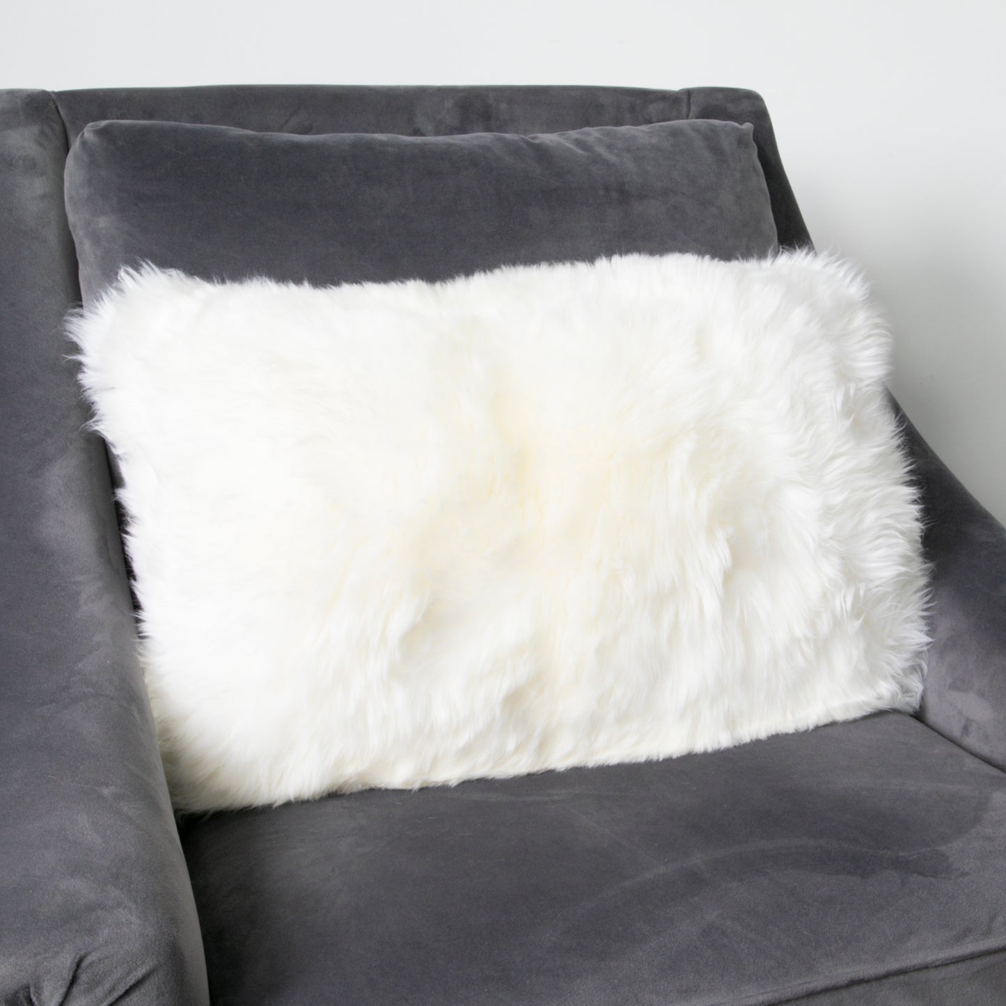 Natural Long Hair Sheepskin Cushion 30x50cm - CasaFenix