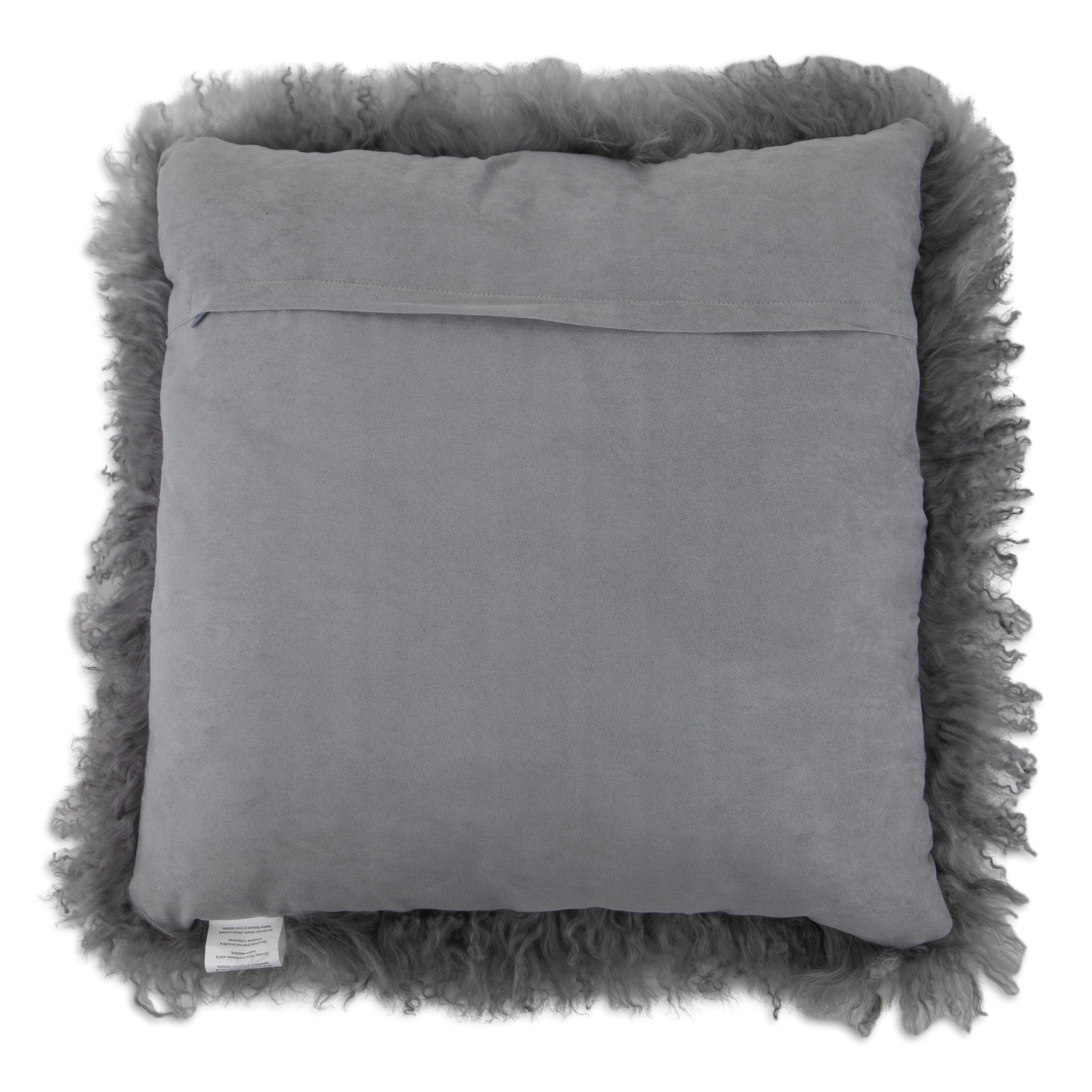 Grey Curly Sheepskin Cushion 45x45cm - CasaFenix