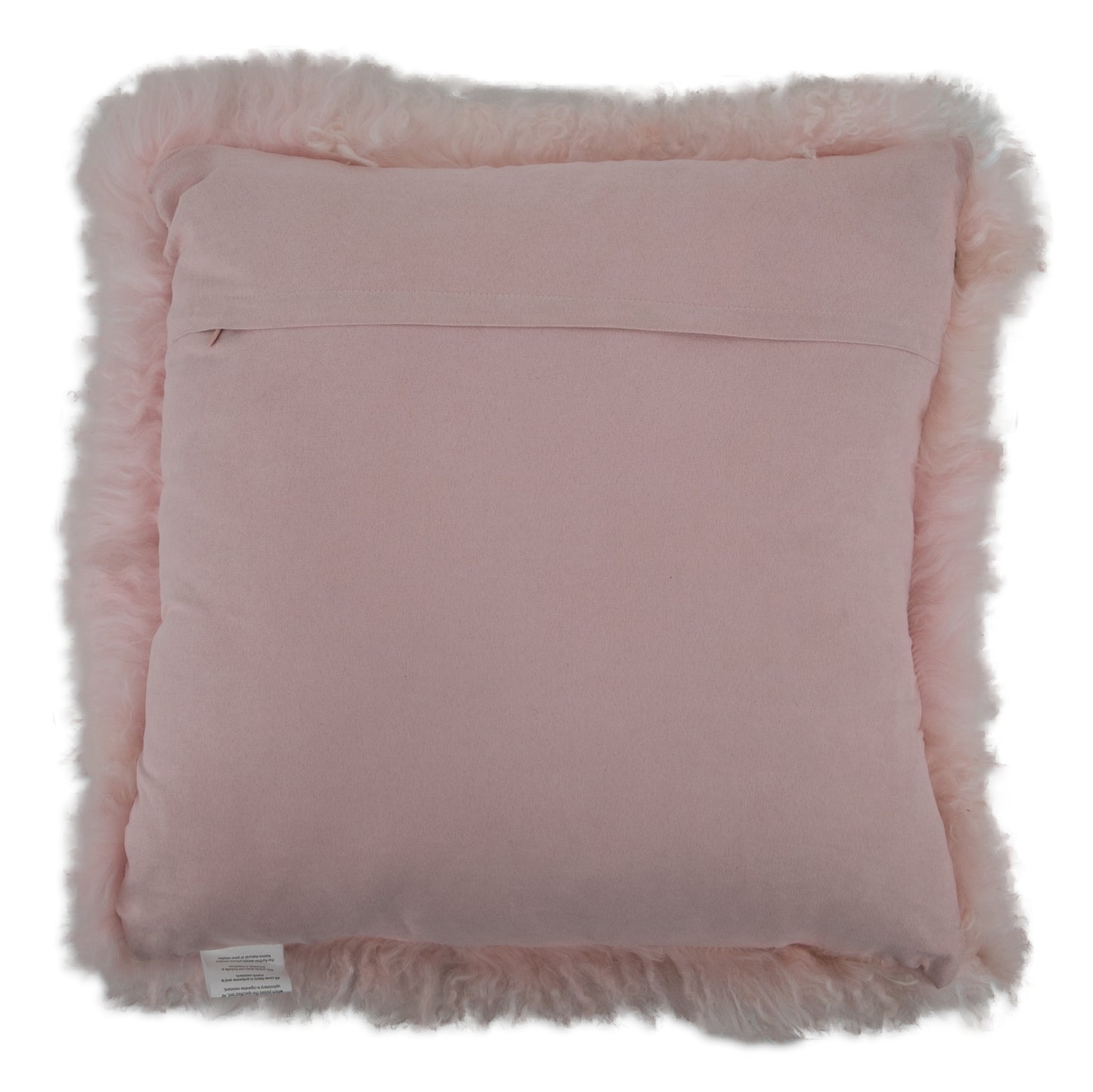 Pink Curly Sheepskin Cushion 45x45cm - CasaFenix