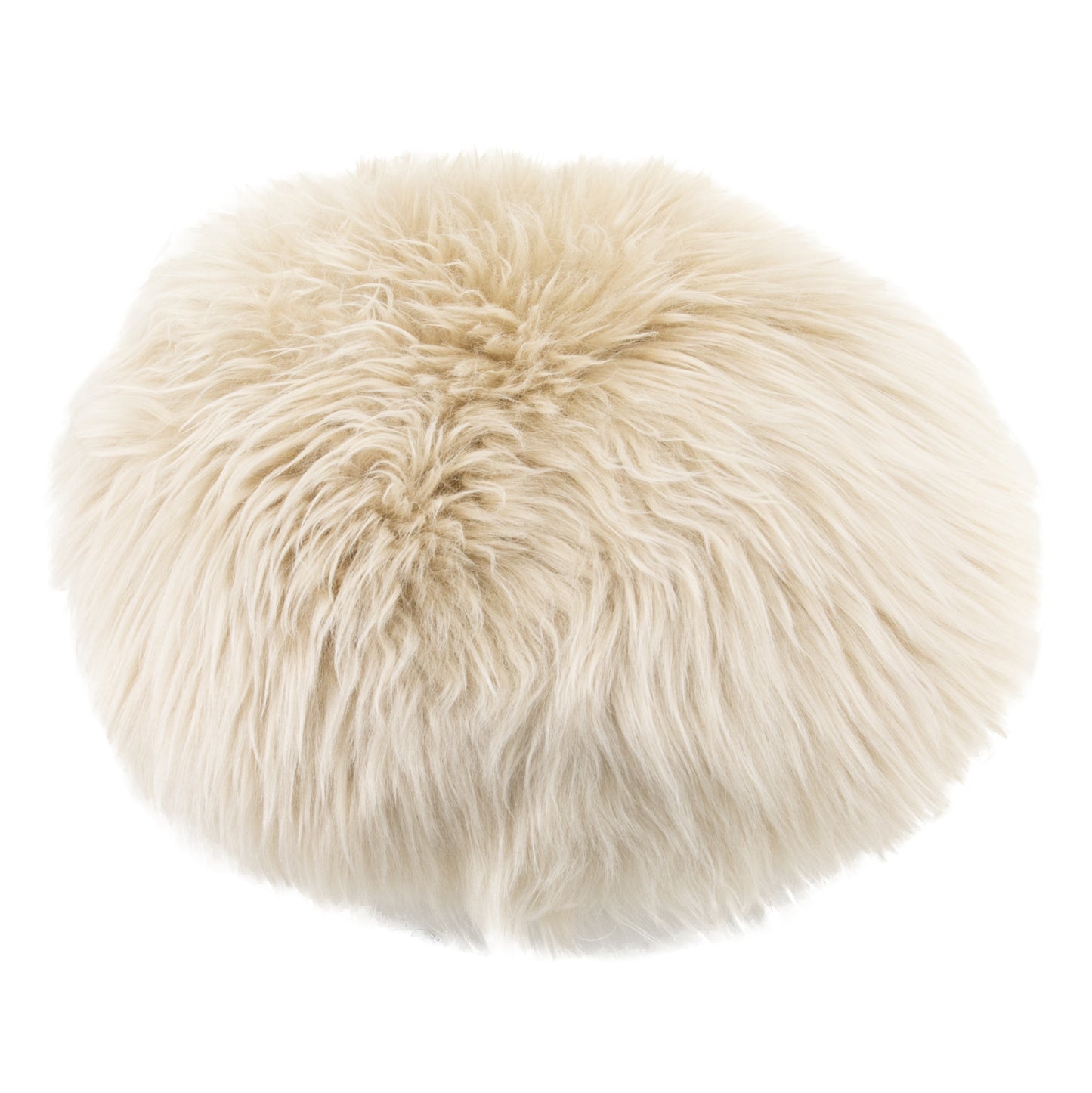 Beige Round Sheepskin Cushion 40 x 40cm - CasaFenix