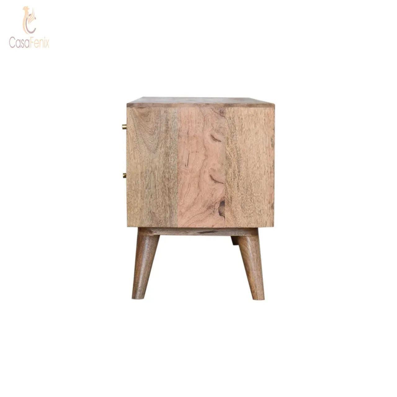 Cassia Media TV Unit Solid Mango Wood 4 Drawer Stand Nordic Style - CasaFenix