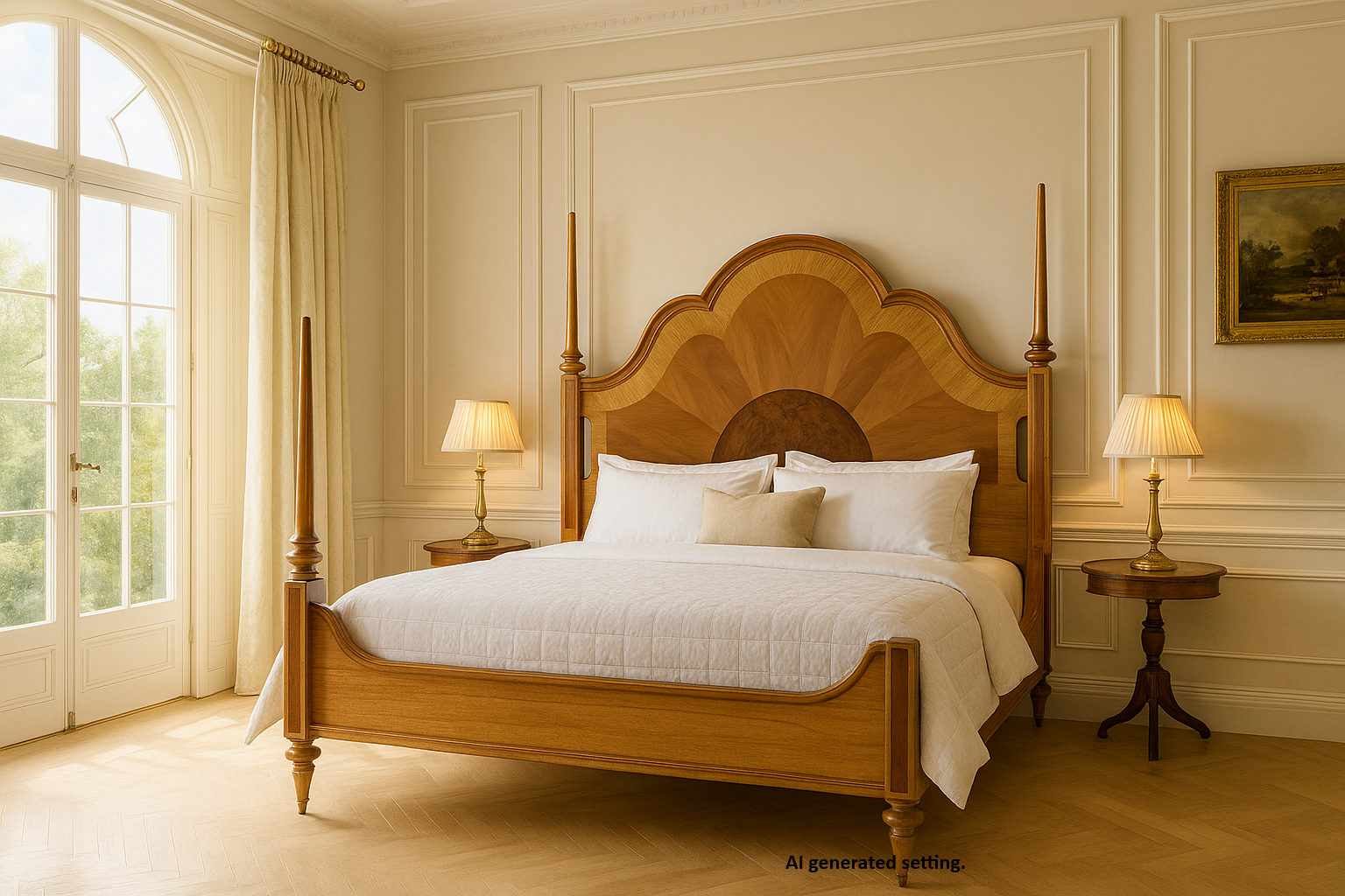 Inspire Walnut Collection Antique Reproduction Bed Magnificent Head Board Beds & Bed Frames CasaFenix