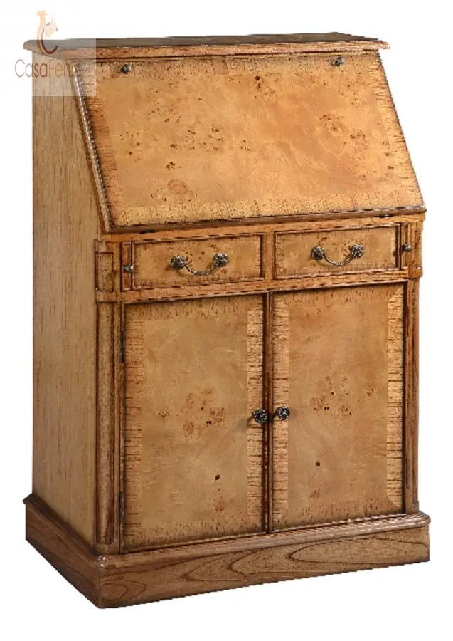 Cheshire Walnut Collection Bureau Writing Desk 2 Drawer - CasaFenix