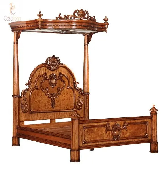 Cheshire Walnut Collection Half Tester Antique Reproduction Bed CasaFenix