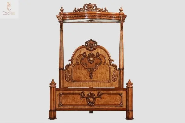 Cheshire Walnut Collection Half Tester Antique Reproduction Bed CasaFenix