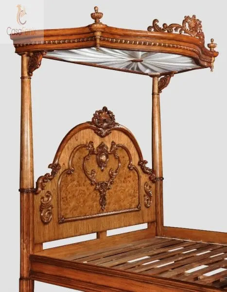 Cheshire Walnut Collection Half Tester Antique Reproduction Bed CasaFenix