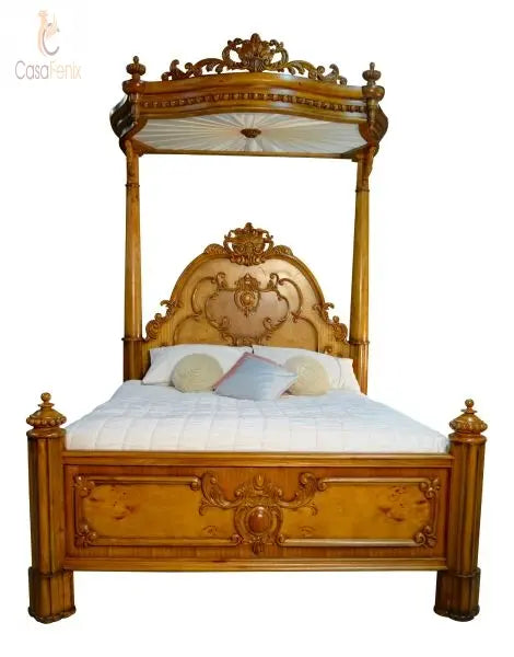Cheshire Walnut Collection Half Tester Antique Reproduction Bed CasaFenix