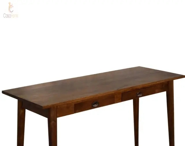 Chestnut Nordic Style Writing Desk with 2 Drawers - CasaFenix