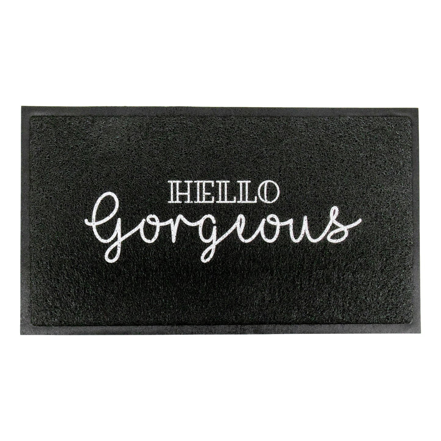 Black Hello Gorgeous Indoor Outdoor Doormat (70 x 40cm) Doormats CasaFenix