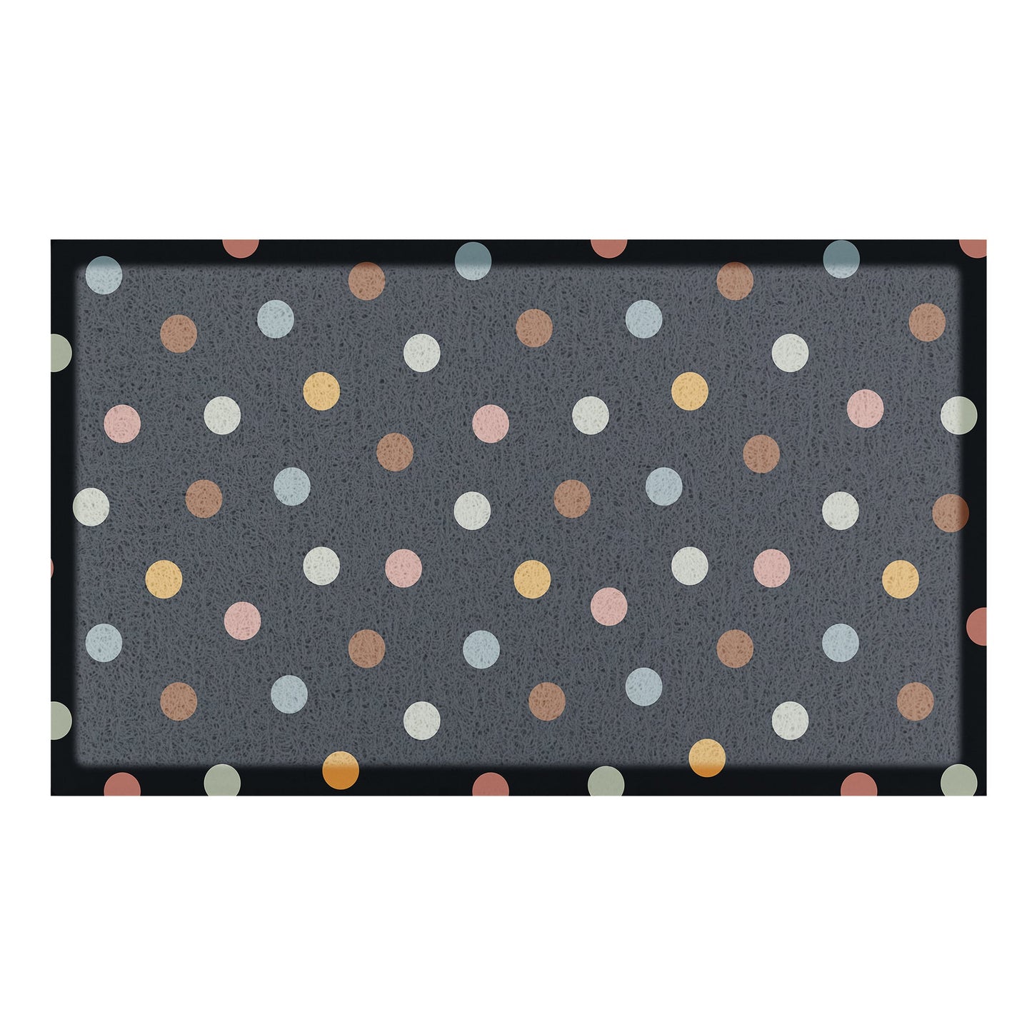 Black Polka Dots Indoor Outdoor Doormat (70 x 40cm) Doormats CasaFenix