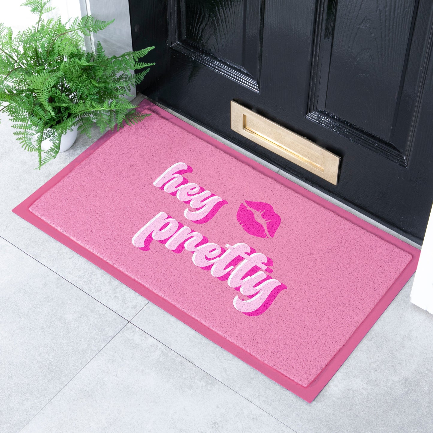 Hey Pretty Lips Indoor Outdoor Doormat (70 x 40cm) Doormats CasaFenix