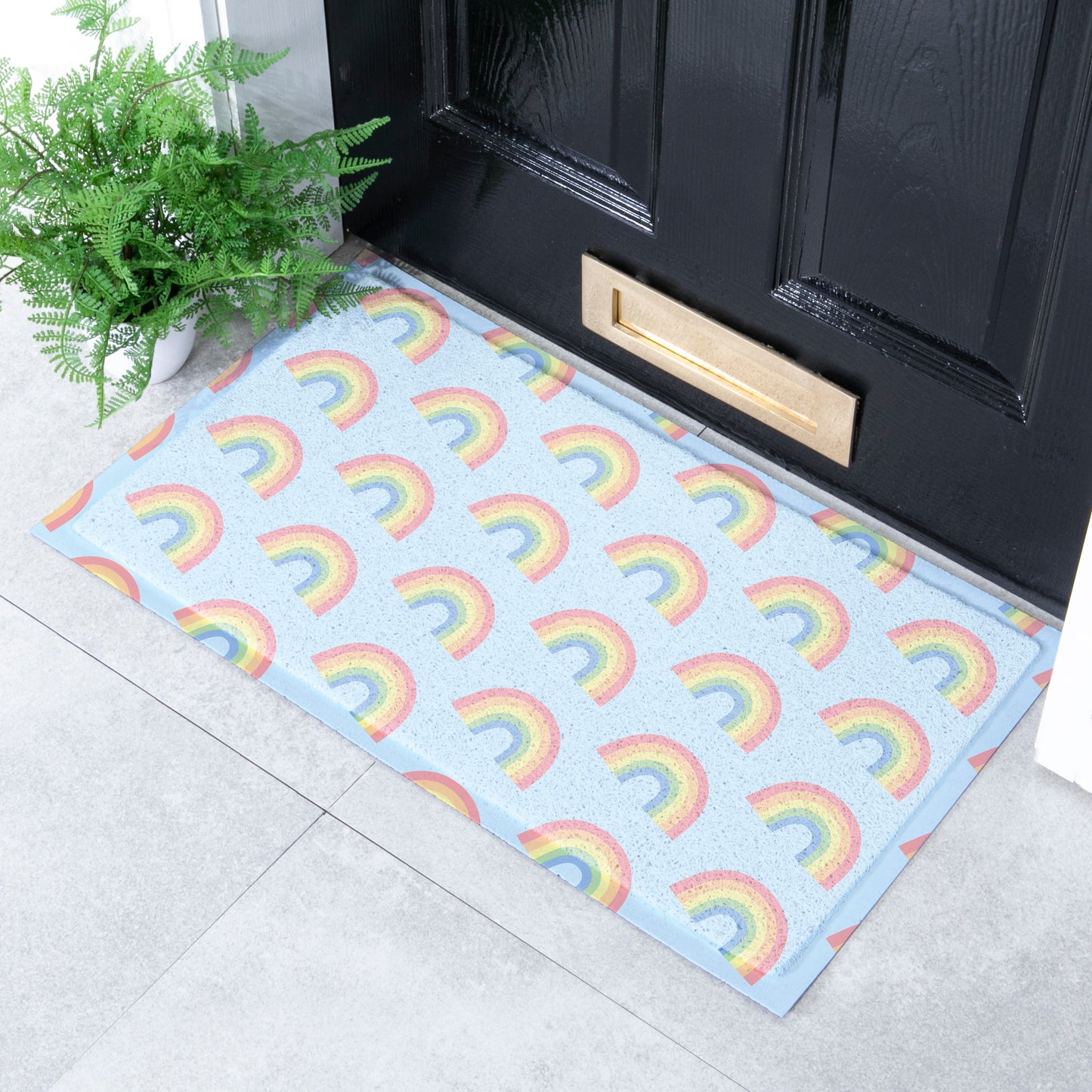 Pastel Rainbow Indoor Outdoor Doormat (70 x 40cm) Doormats CasaFenix