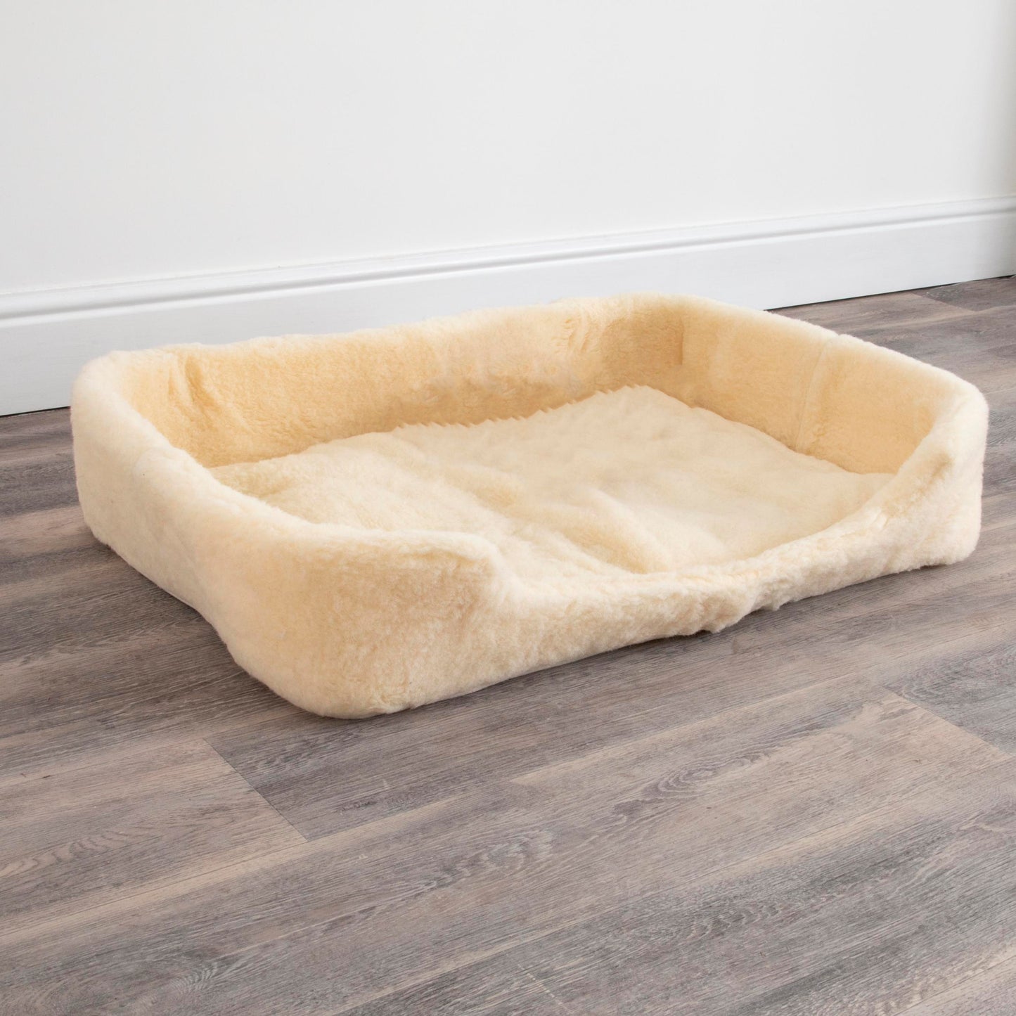 100% Merino Wool Pet Dog Bed - Natural (white) 90 x 60cm LARGE - CasaFenix