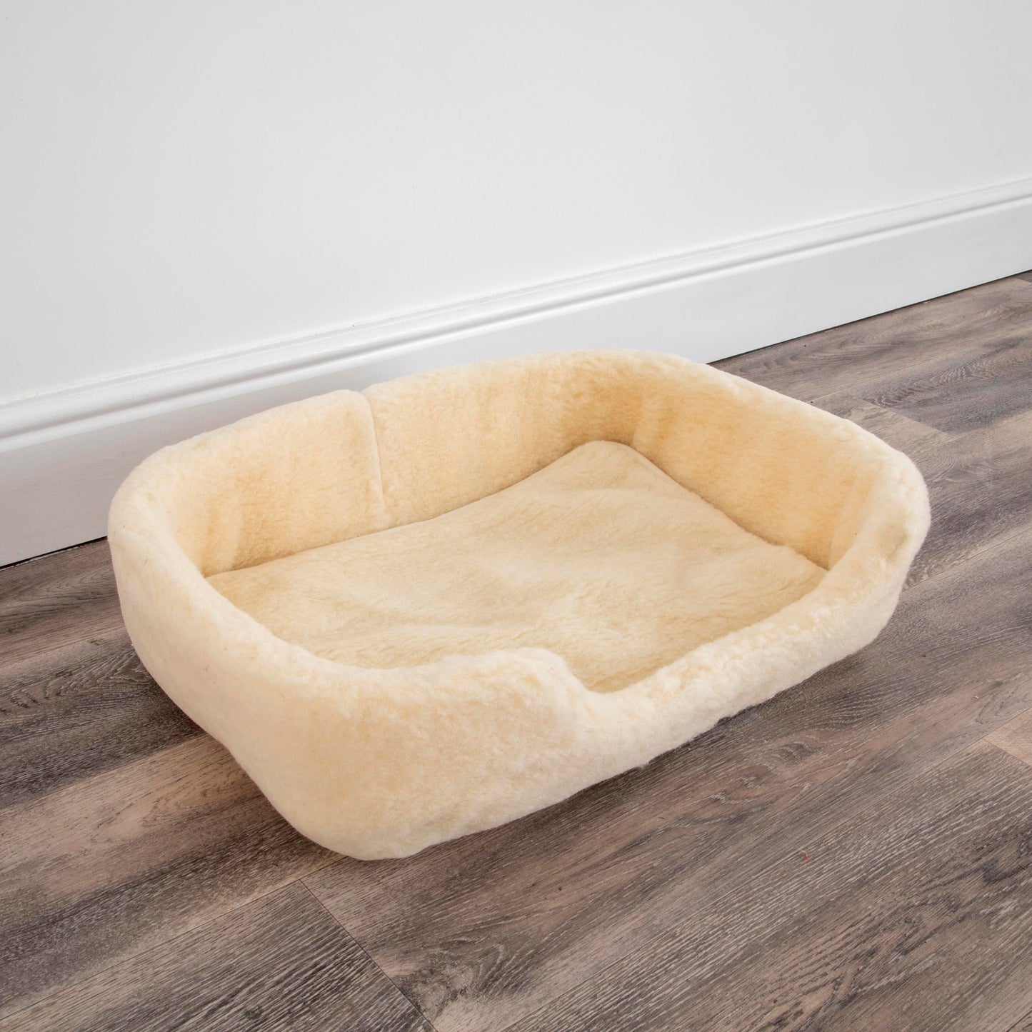 100% Merino Wool Pet Bed Dog / Cat - natural (white) 60 x 40cm MEDIUM - CasaFenix