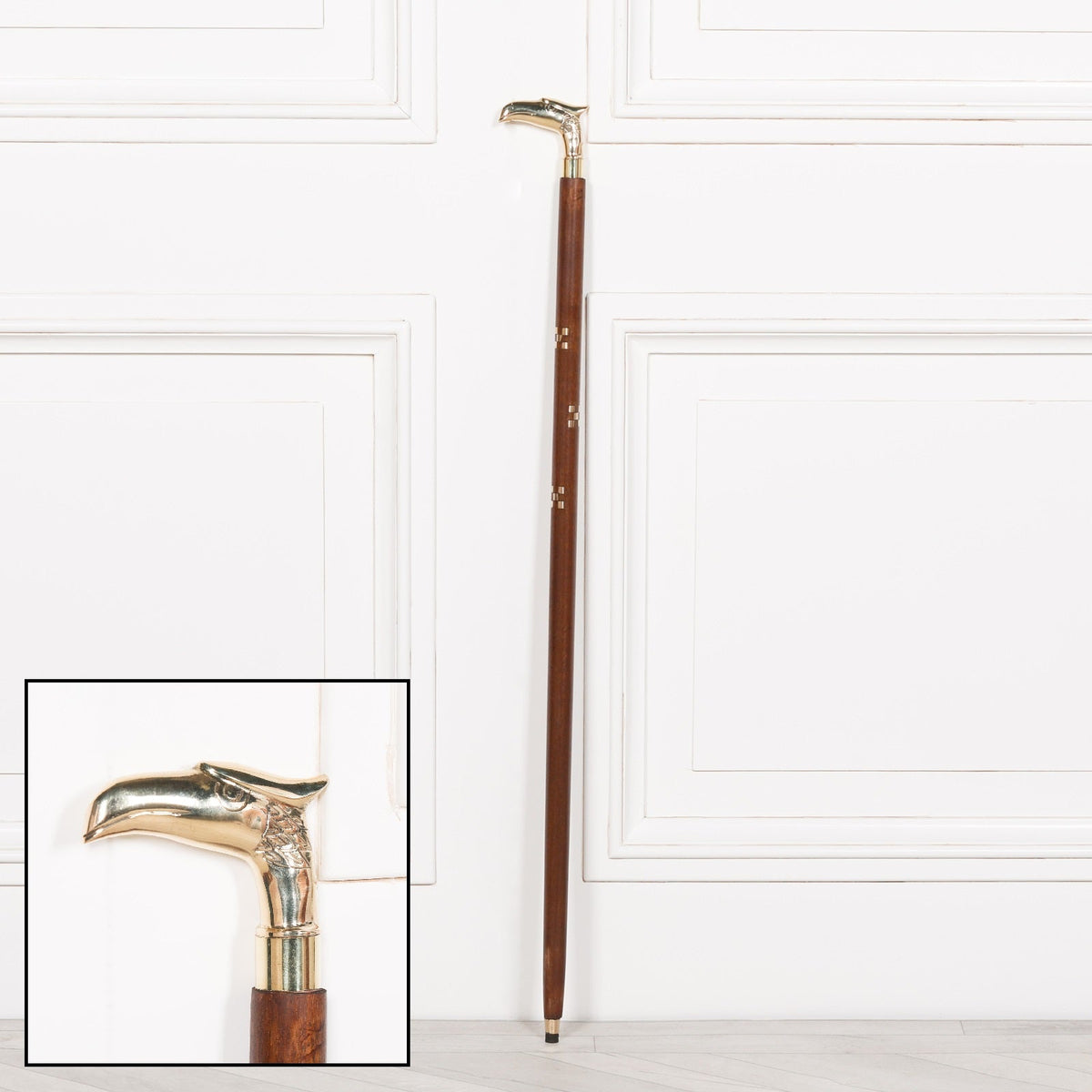 Eagle Head Brass & Mango Wood Walking Stick Walking Stick CasaFenix