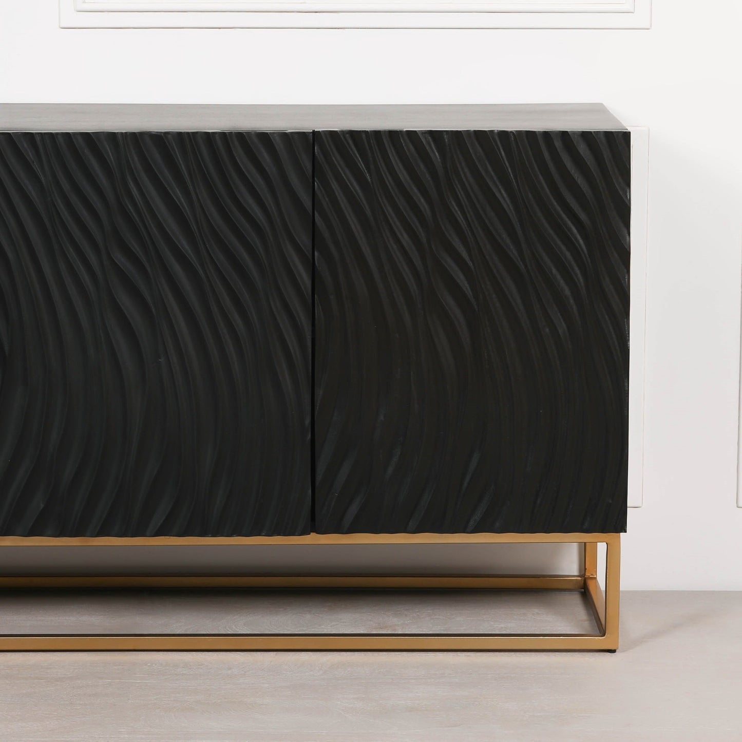 Ripples Black Painted Sideboard CasaFenix
