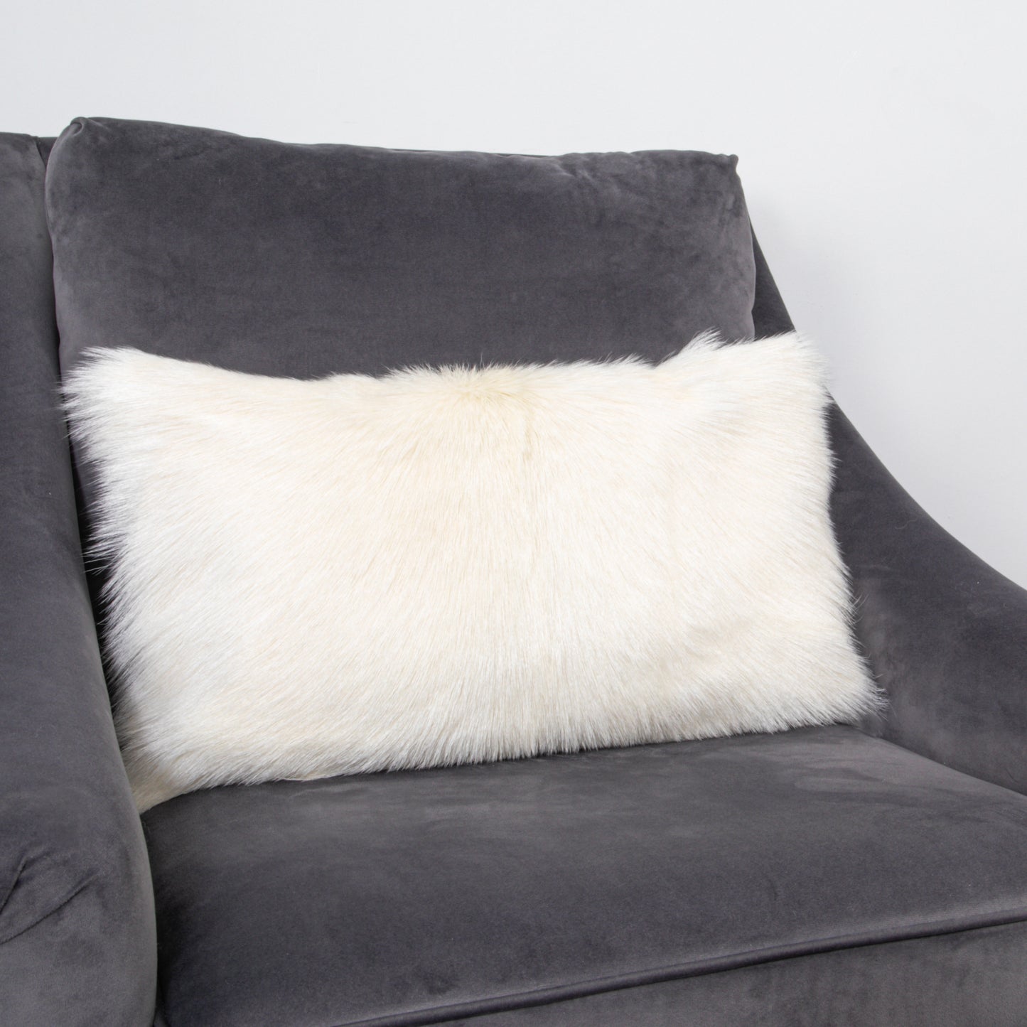 Ivory Goatskin Cushion 50 x 30cm - CasaFenix