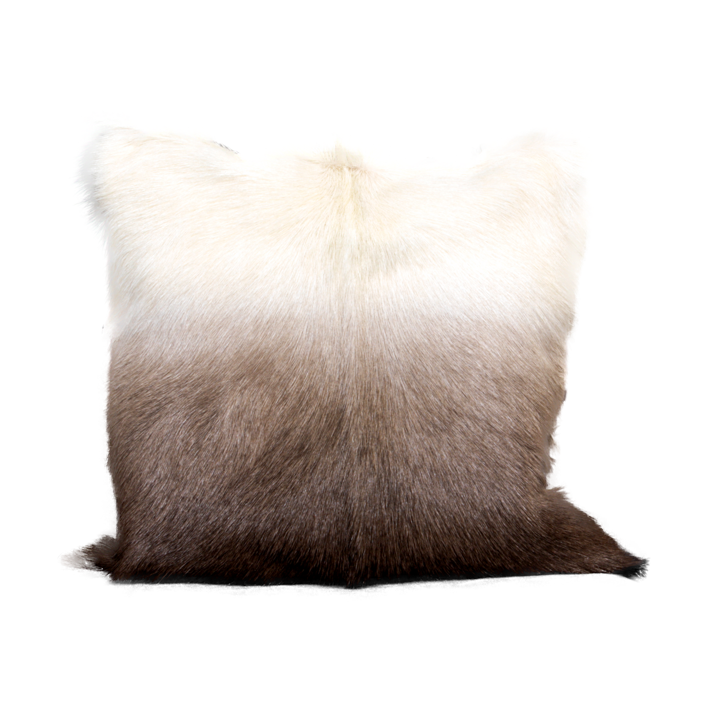 Ivory / Brown Goatskin Cushion 45 x 45cm - CasaFenix