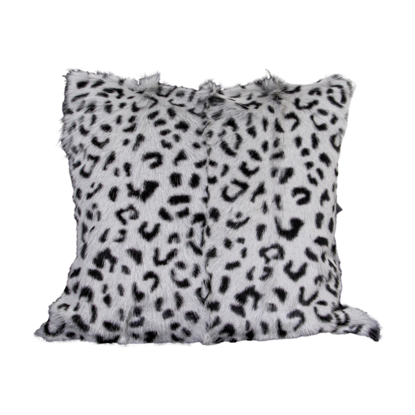 Grey Leopard Goatskin Print Cushion 45x45cm - CasaFenix