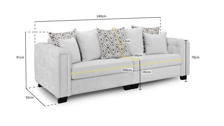 Grazia Fabric Sofa In Grey. 1, 2, 3, 4 Seat Settee & Footstool Wood Legs (Copy) Sofa CasaFenix