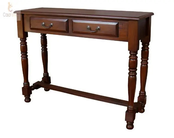Drawer Solid Mahogany Rectangular Side Hall Console Table with
