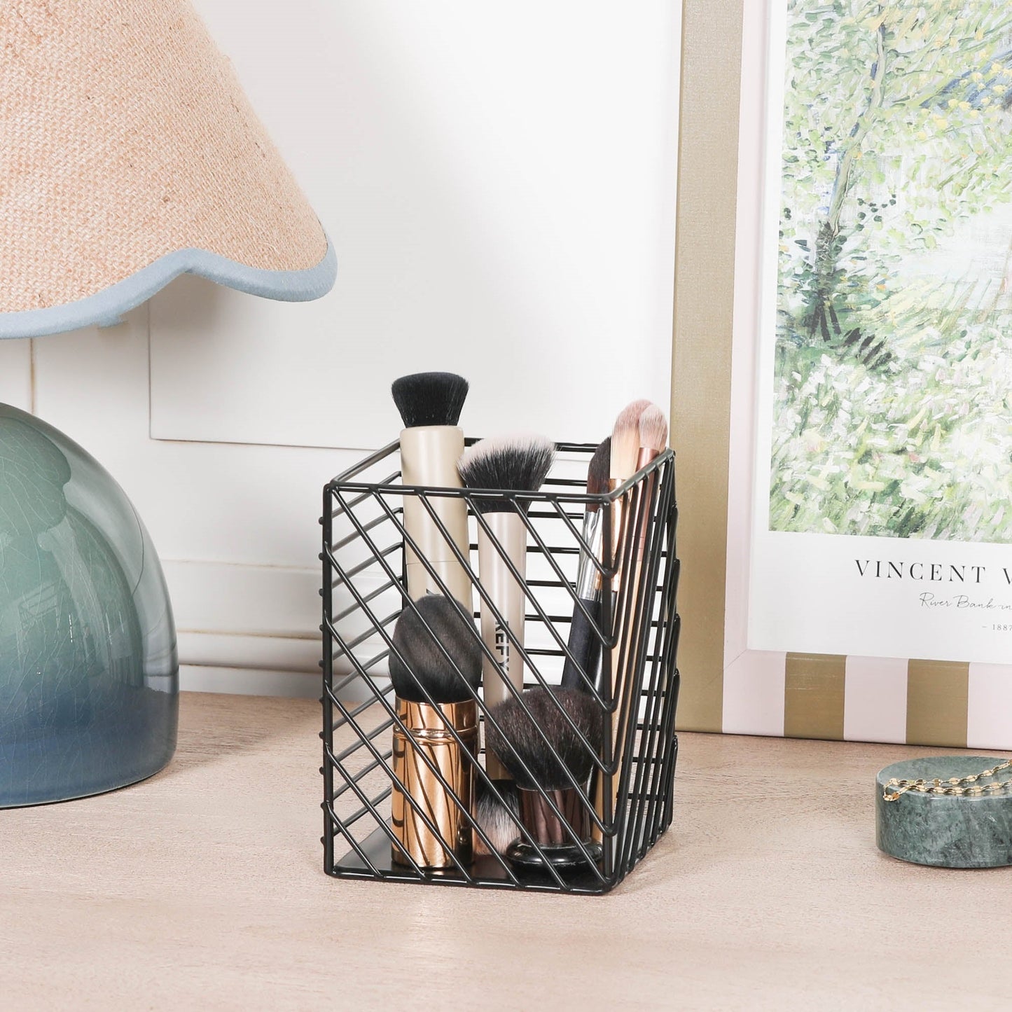 Black Painted Square Metal Storage Basket CasaFenix