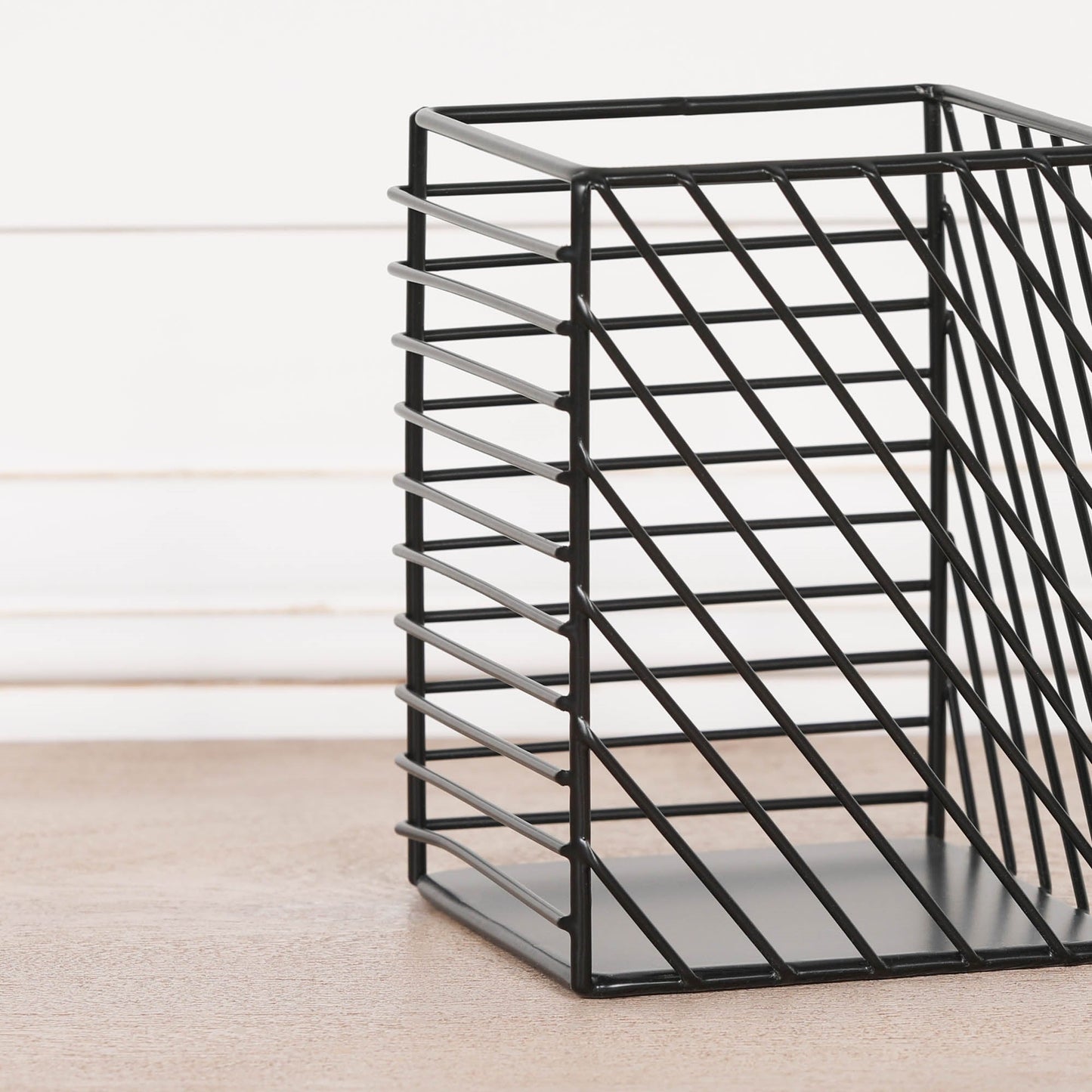 Black Painted Square Metal Storage Basket CasaFenix