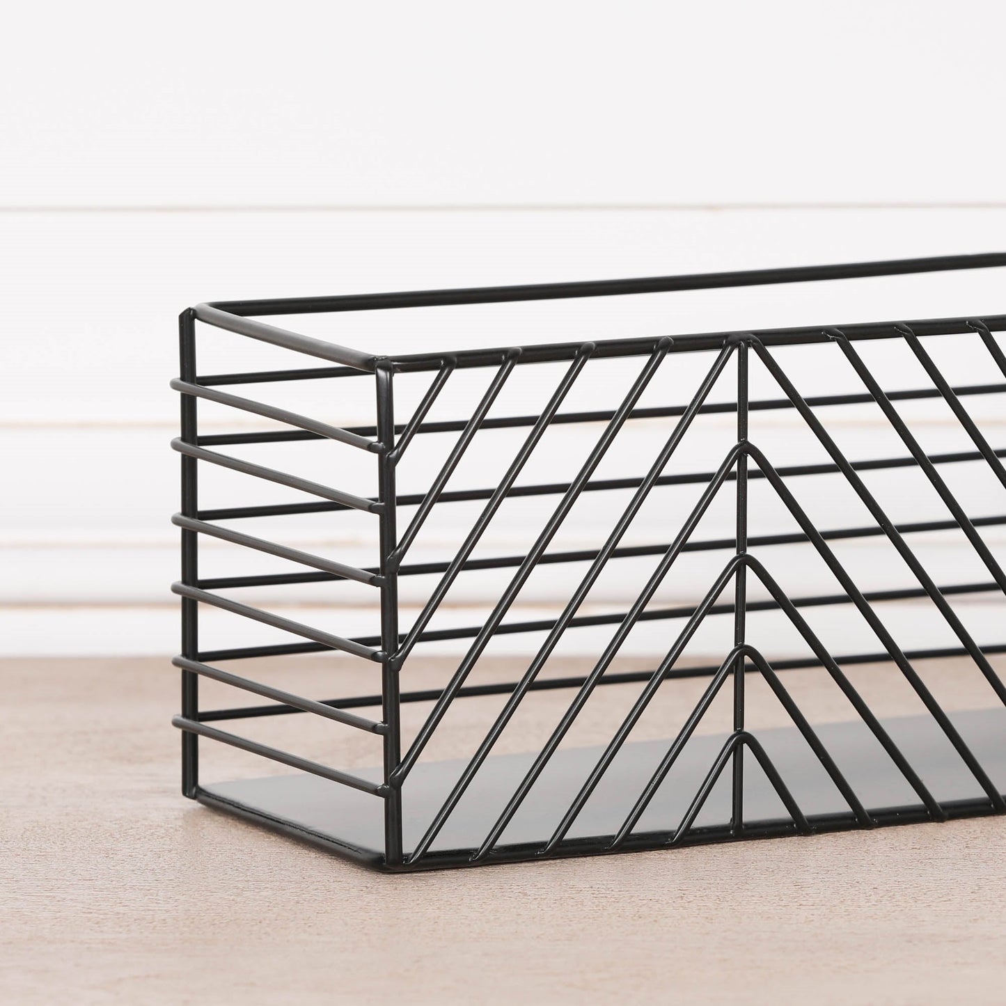 Black Painted Rectangular Metal Storage Basket CasaFenix