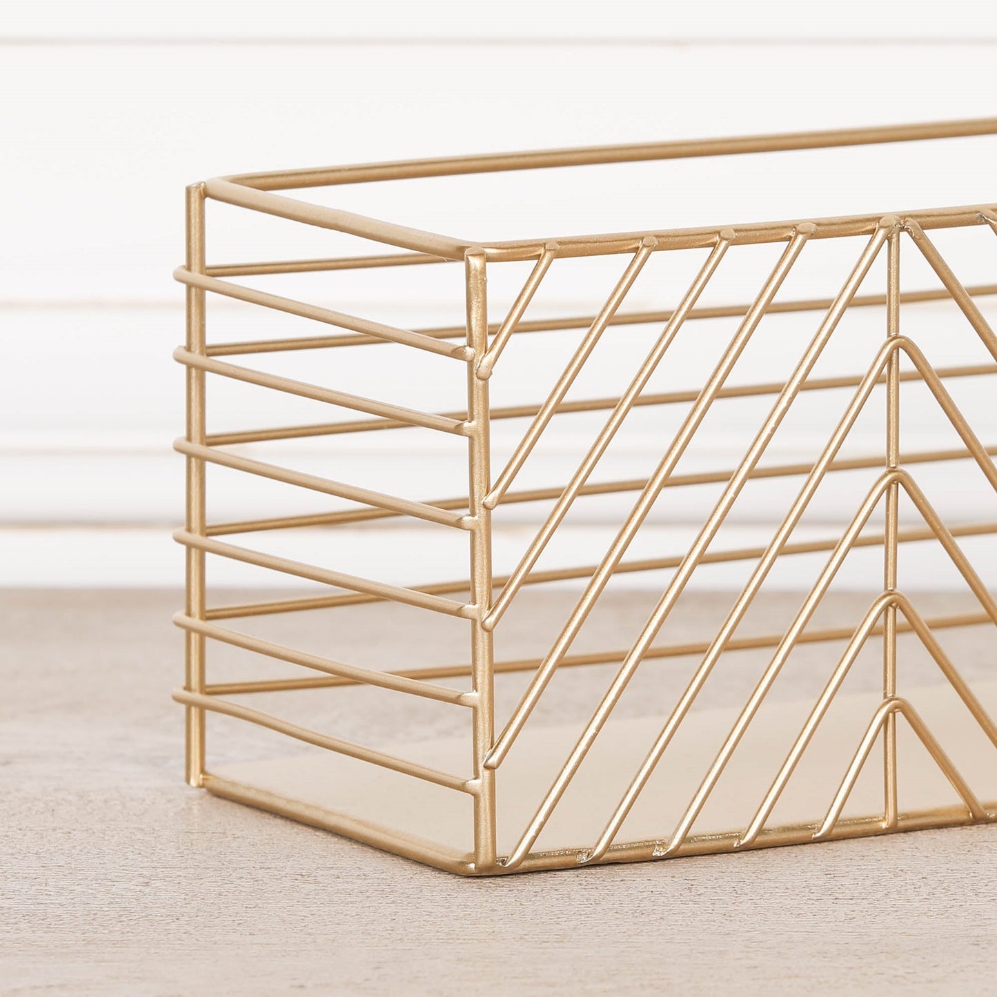Gold Painted Rectangular Metal Storage Basket CasaFenix