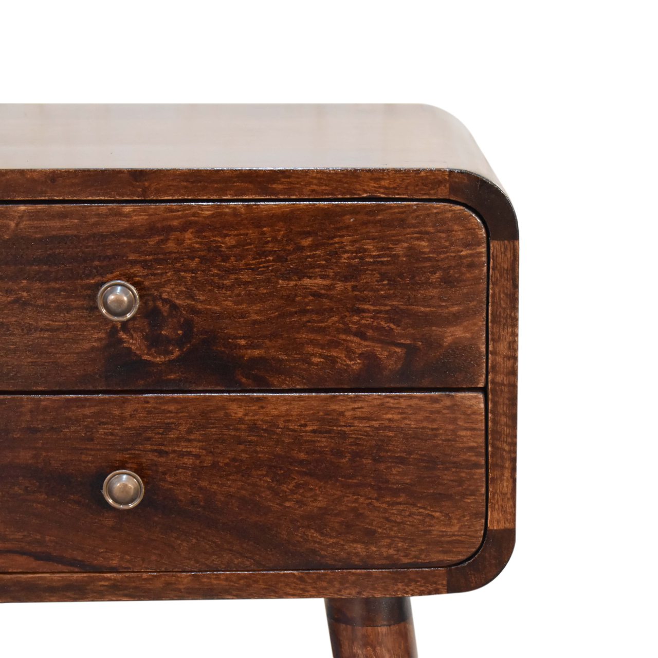 Curved Dark Walnut Bedside Bedside table / chest CasaFenix