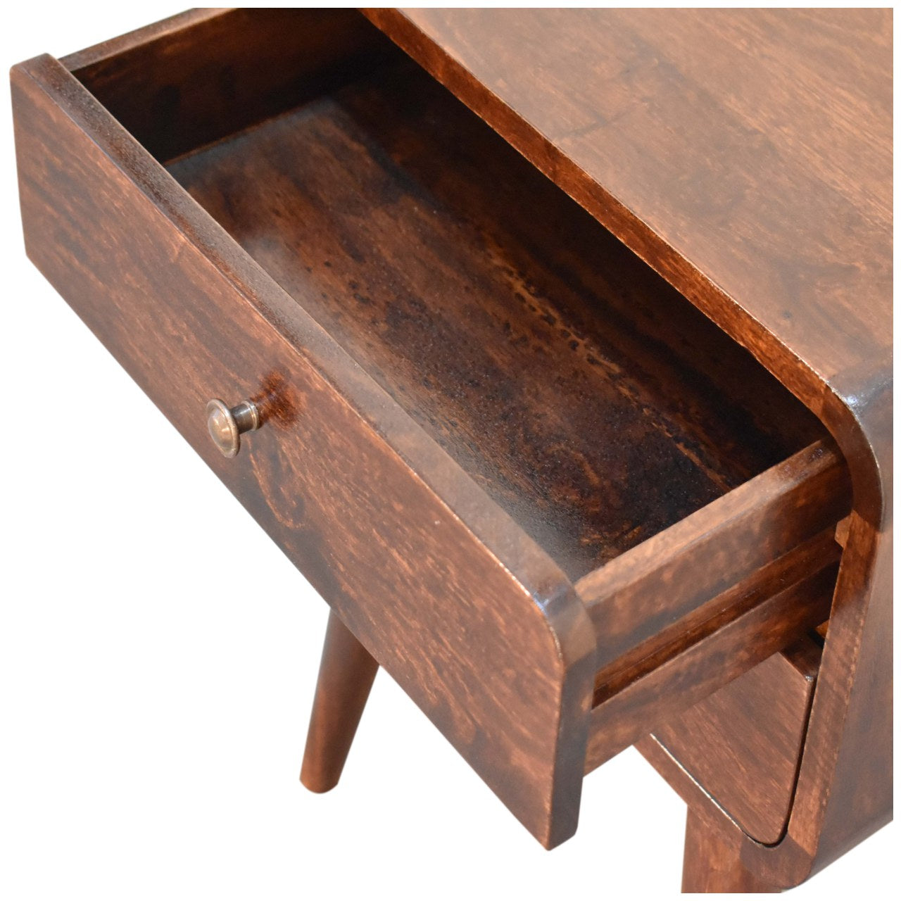 Curved Dark Walnut Bedside Bedside table / chest CasaFenix