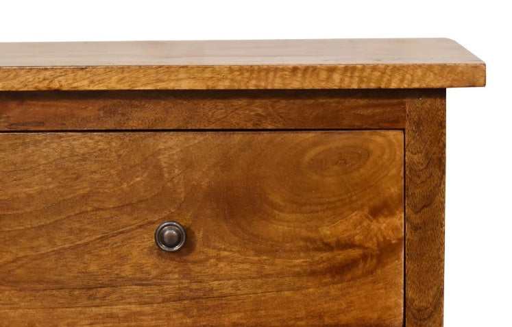 Chestnut Bedside 2 Drawer Bedside Chest Chestnut Finish over Mango Wood - CasaFenix