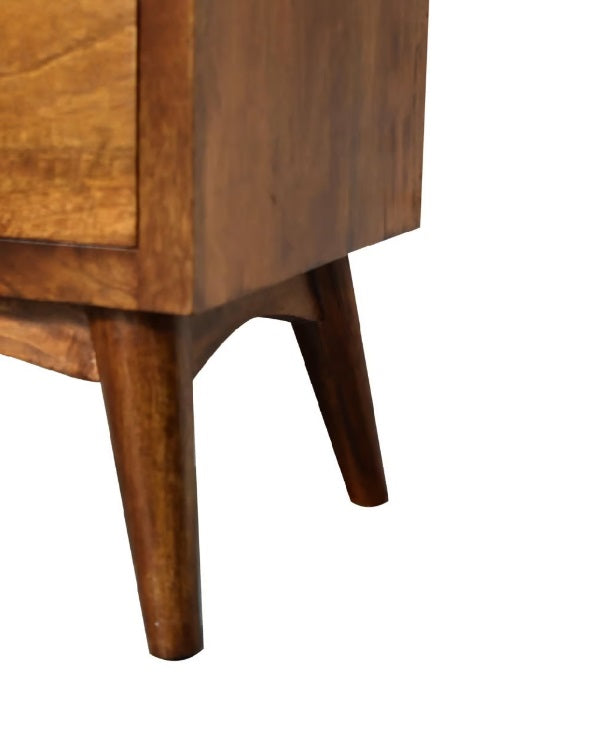 Chestnut Bedside 2 Drawer Bedside Chest Chestnut Finish over Mango Wood - CasaFenix