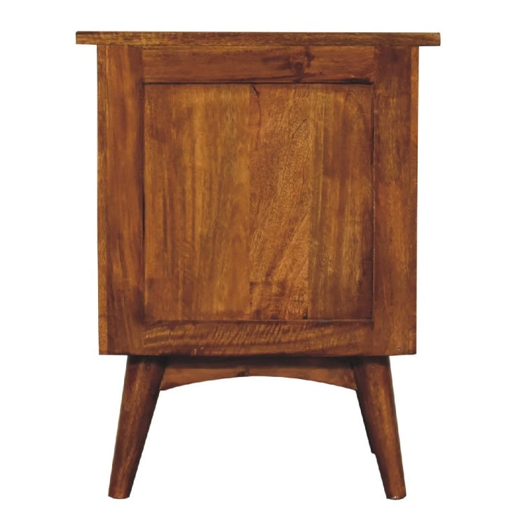 Chestnut Bedside 2 Drawer Bedside Chest Chestnut Finish over Mango Wood - CasaFenix