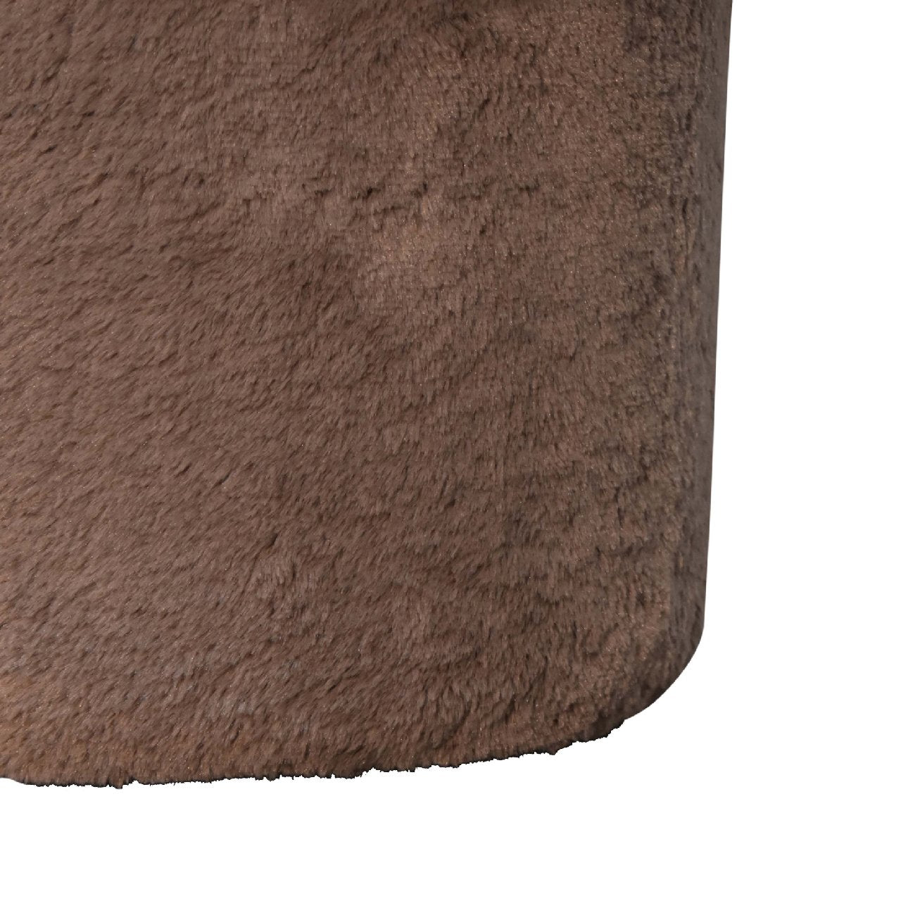 Mocha Faux Fur Mushroom Footstool Footstool CasaFenix