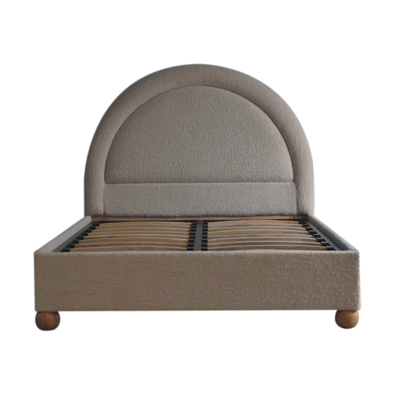 Cream Boucle Double Bed Beds & Bed Frames CasaFenix