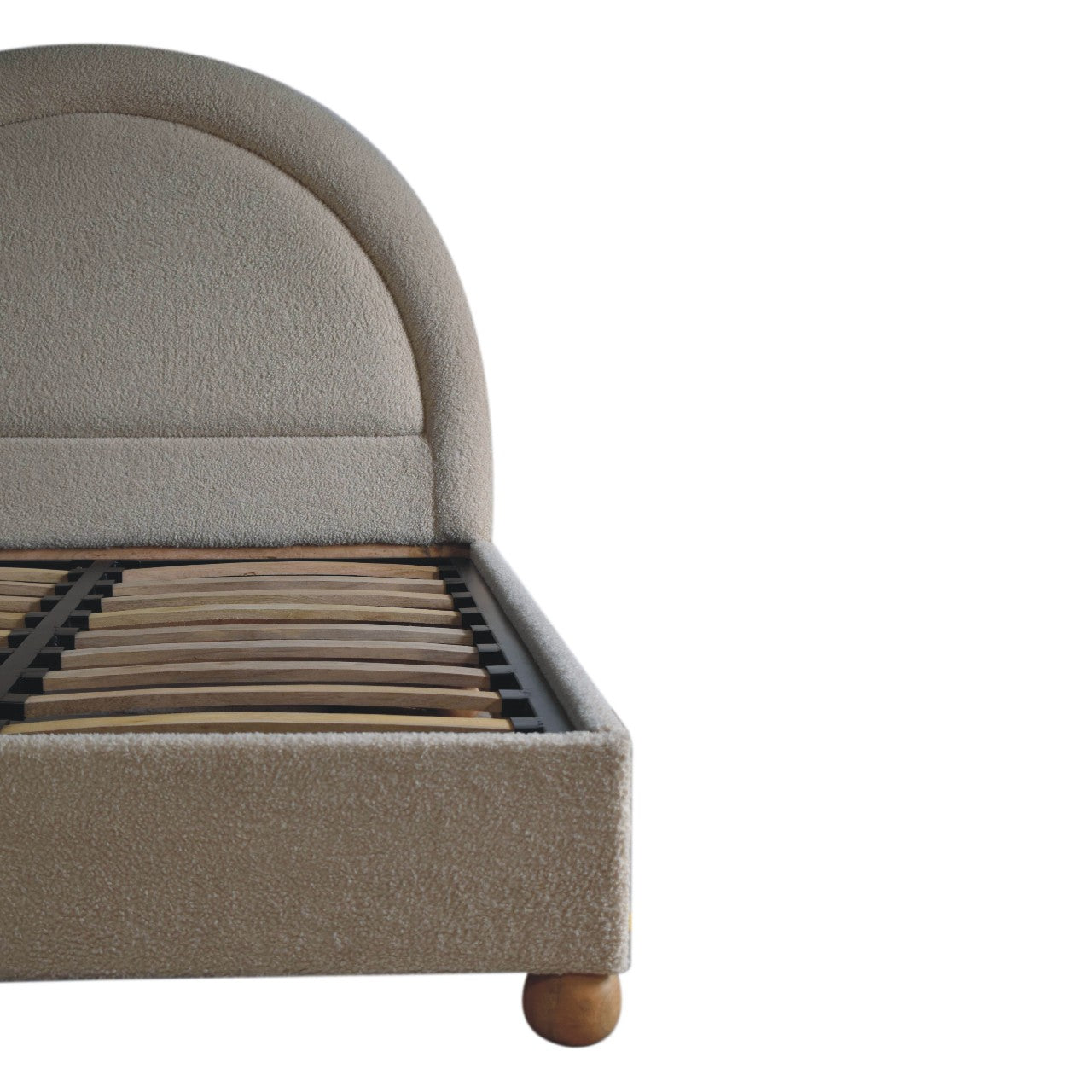 Cream Boucle Double Bed Beds & Bed Frames CasaFenix
