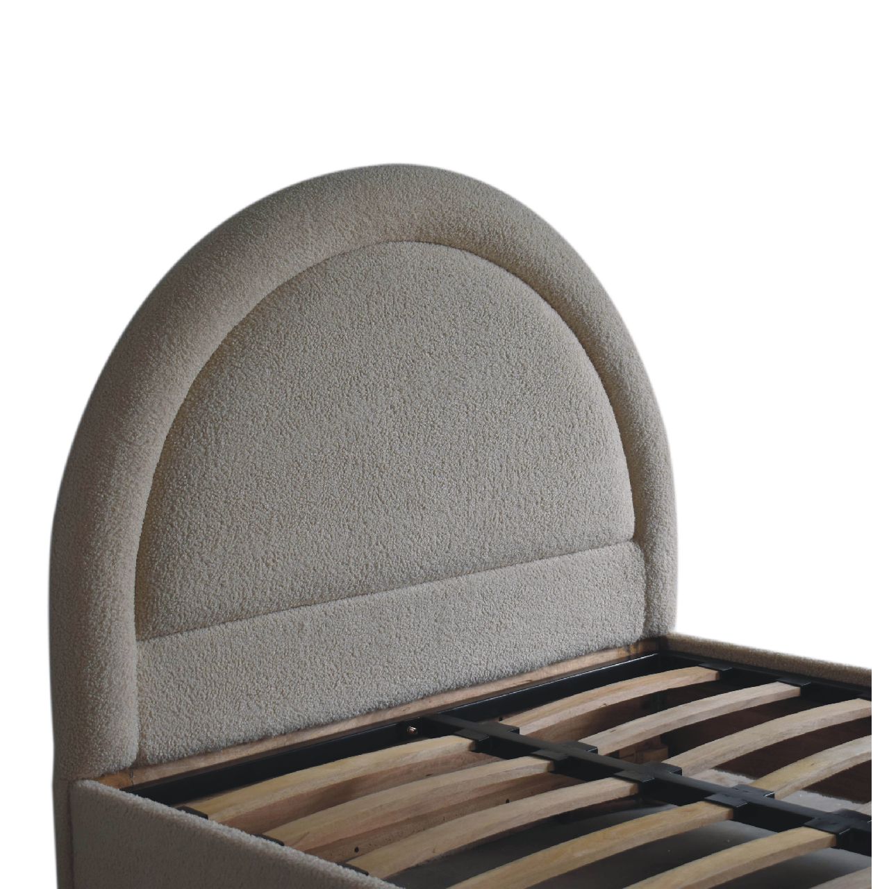 Cream Boucle Double Bed Beds & Bed Frames CasaFenix