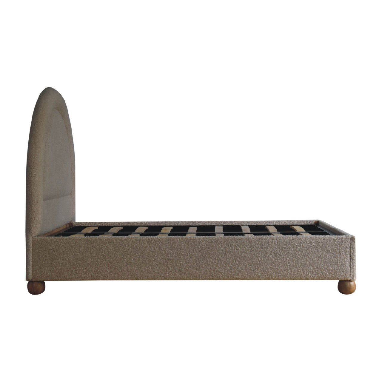 Cream Boucle Double Bed Beds & Bed Frames CasaFenix